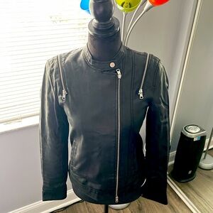 Armani Exchange Black Imitation Leather Jacket